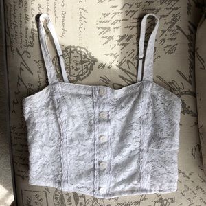 ABERCROMBIE white lace cropped cami top